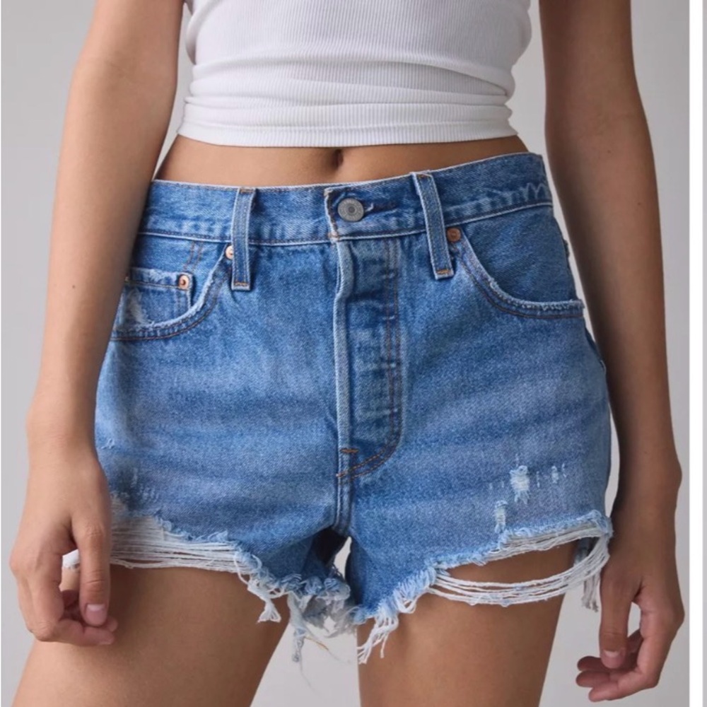 Levi's Distressed Blue Jean Shorts